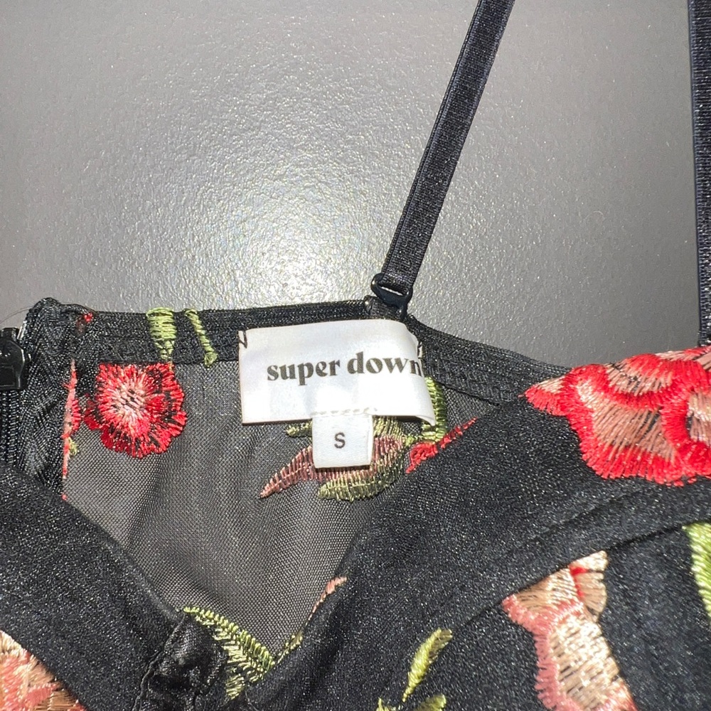 Superdown Ruby Embroidered Corset Black Dress - image 4